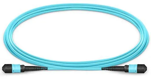 MTP hunn til hunn 12 fibre OM3 50/125 Multimode Trunk Cable, Type B, Elite, Plenum (OFNP), Aqua